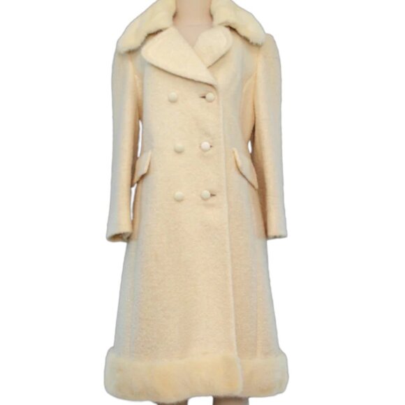 VINTAGE BERROCO Mink/Wool Bouclé Coat - Picture 1 of 9